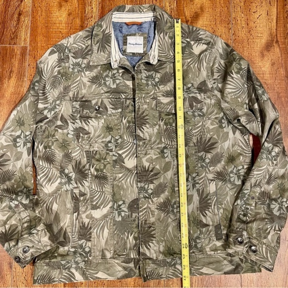 Tommy Bahama Large Boracay Como Camo Trucker Jacket 380 Tea Leaf green - Picture 12 of 15